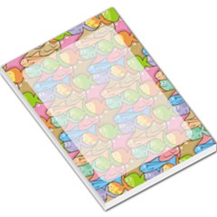 Fishes Cartoon Background Large Memo Pad by sifis