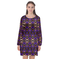 Alliage Long Sleeve Chiffon Shift Dress 