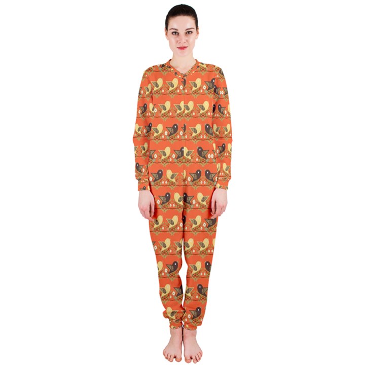 Birds Pattern OnePiece Jumpsuit (Ladies) 