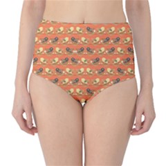 Birds Pattern High-waist Bikini Bottoms by linceazul