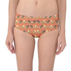 Birds Pattern Mid-waist Bikini Bottoms by linceazul