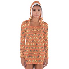 Birds Pattern Women s Long Sleeve Hooded T-shirt by linceazul