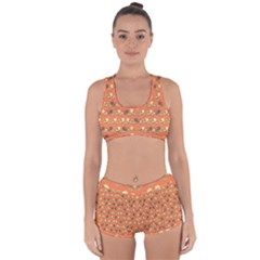 Birds Pattern Racerback Boyleg Bikini Set