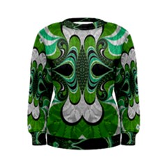 Fractal Art Green Pattern Design Women s Sweatshirt by BangZart