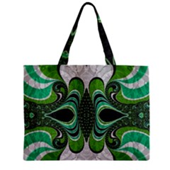 Fractal Art Green Pattern Design Zipper Mini Tote Bag by BangZart