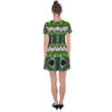 Fractal Art Green Pattern Design Drop Hem Mini Chiffon Dress View2