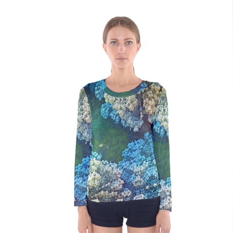 Fractal Formula Abstract Backdrop Women s Long Sleeve Tee by BangZart