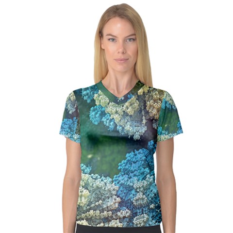 Fractal Formula Abstract Backdrop Women s V-neck Sport Mesh Tee by BangZart