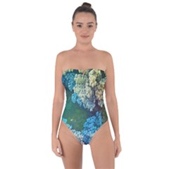 Fractal Formula Abstract Backdrop Tie Back One Piece Swimsuit