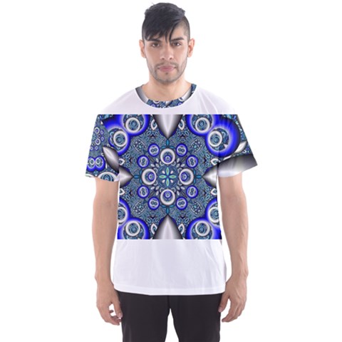 Fractal Cathedral Pattern Mosaic Men s Sports Mesh Tee by BangZart