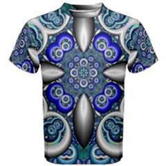 Fractal Cathedral Pattern Mosaic Men s Cotton Tee by BangZart