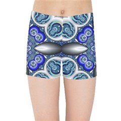 Fractal Cathedral Pattern Mosaic Kids Sports Shorts