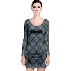 Space Wallpaper Pattern Spaceship Long Sleeve Bodycon Dress by BangZart