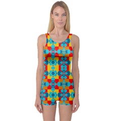 Pop Art Abstract Design Pattern One Piece Boyleg Swimsuit by BangZart