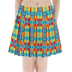 Pop Art Abstract Design Pattern Pleated Mini Skirt by BangZart