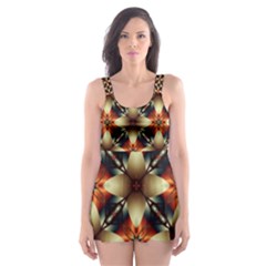 Kaleidoscope Image Background Skater Dress Swimsuit by BangZart