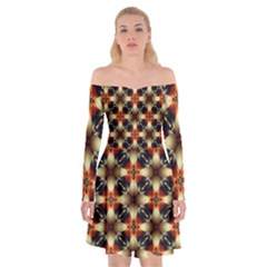 Kaleidoscope Image Background Off Shoulder Skater Dress