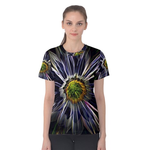 Flower Structure Photo Montage Women s Cotton Tee by BangZart