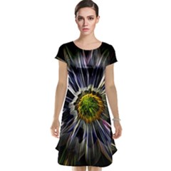 Flower Structure Photo Montage Cap Sleeve Nightdress by BangZart