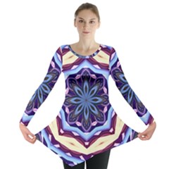 Mandala Art Design Pattern Long Sleeve Tunic  by BangZart