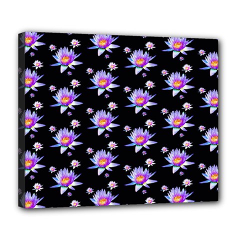 Flowers Pattern Background Lilac Deluxe Canvas 24  X 20   by BangZart