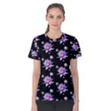 Flowers Pattern Background Lilac Women s Cotton Tee View1