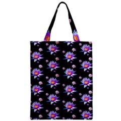 Flowers Pattern Background Lilac Zipper Classic Tote Bag by BangZart