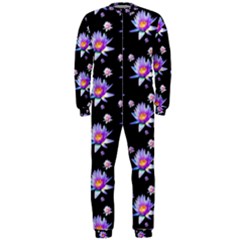 Flowers Pattern Background Lilac Onepiece Jumpsuit (men)  by BangZart