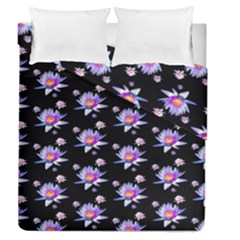 Flowers Pattern Background Lilac Duvet Cover Double Side (queen Size) by BangZart