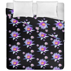 Flowers Pattern Background Lilac Duvet Cover Double Side (california King Size) by BangZart