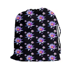 Flowers Pattern Background Lilac Drawstring Pouches (xxl) by BangZart