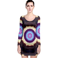 Mandala Art Design Pattern Long Sleeve Bodycon Dress by BangZart