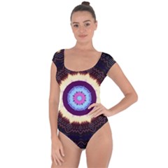 Mandala Art Design Pattern Short Sleeve Leotard 