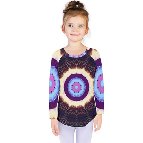 Mandala Art Design Pattern Kids  Long Sleeve Tee by BangZart