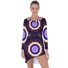 Mandala Art Design Pattern Asymmetric Cut-out Shift Dress by BangZart