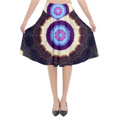 Mandala Art Design Pattern Flared Midi Skirt by BangZart