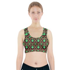 Pattern Background Bright Brown Sports Bra With Pocket