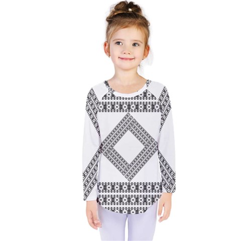 Pattern Background Texture Black Kids  Long Sleeve Tee by BangZart