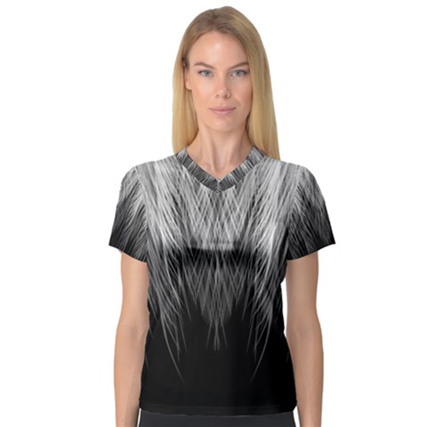 Feather Graphic Design Background Women s V-neck Sport Mesh Tee by BangZart