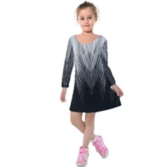 Feather Graphic Design Background Kids  Long Sleeve Velvet Dress by BangZart