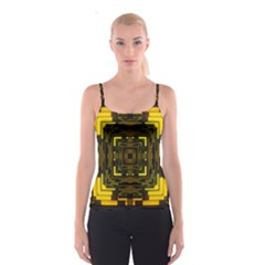 Abstract Glow Kaleidoscopic Light Spaghetti Strap Top by BangZart