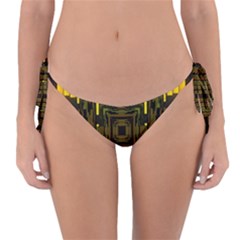 Abstract Glow Kaleidoscopic Light Reversible Bikini Bottom