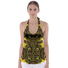 Abstract Glow Kaleidoscopic Light Babydoll Tankini Top by BangZart