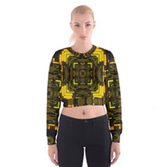 Abstract Glow Kaleidoscopic Light Cropped Sweatshirt by BangZart