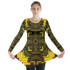 Abstract Glow Kaleidoscopic Light Long Sleeve Tunic  by BangZart