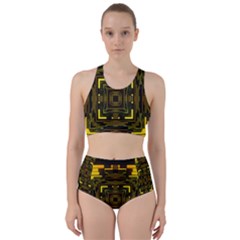 Abstract Glow Kaleidoscopic Light Bikini Swimsuit Spa Swimsuit 