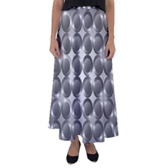 Metal Circle Background Ring Flared Maxi Skirt