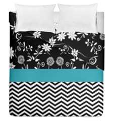 Flowers Turquoise Pattern Floral Duvet Cover Double Side (queen Size) by BangZart