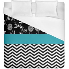 Flowers Turquoise Pattern Floral Duvet Cover (king Size) by BangZart