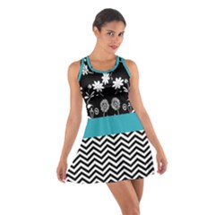 Flowers Turquoise Pattern Floral Cotton Racerback Dress by BangZart